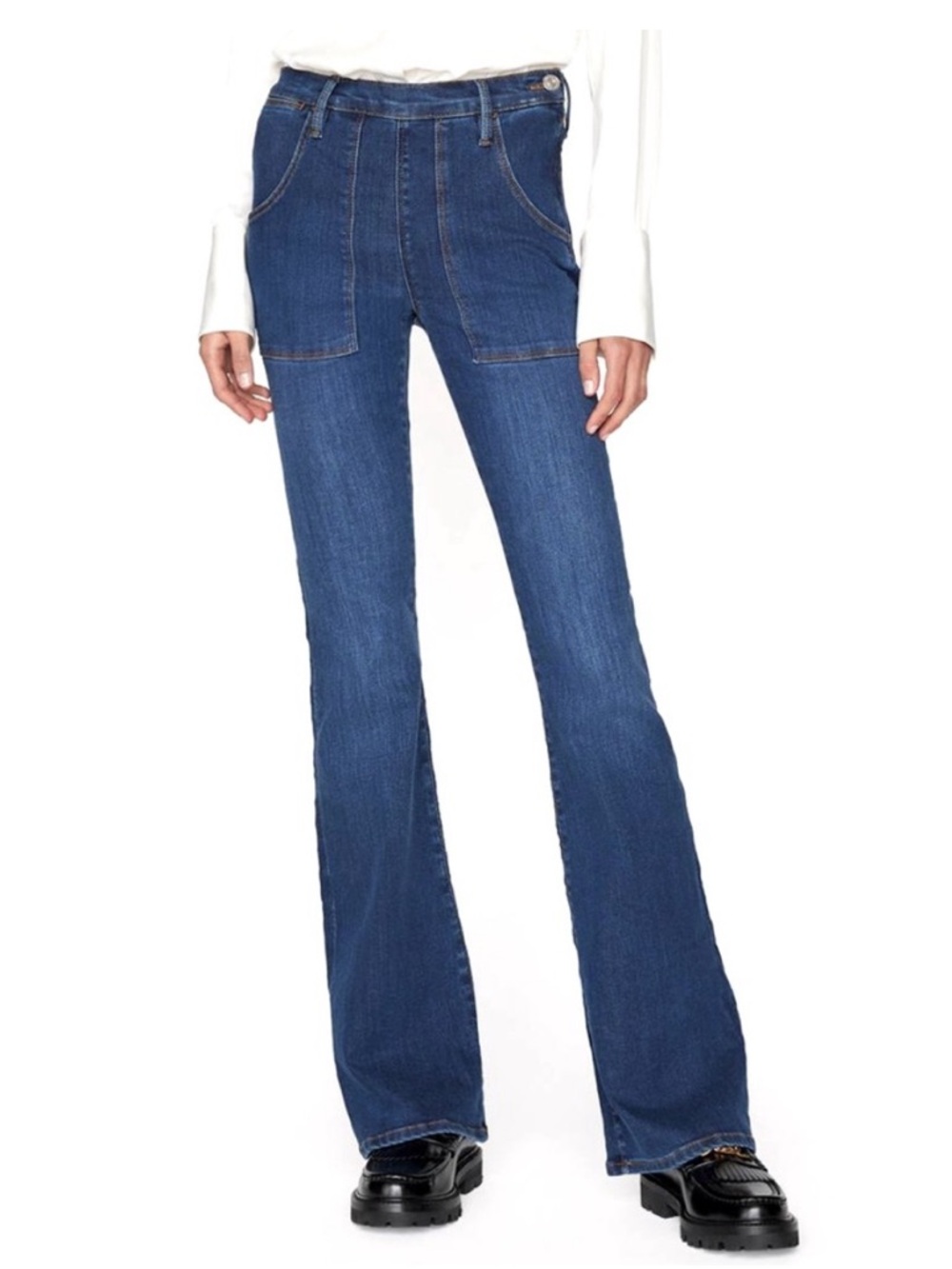 NWOT FRAME Flare Jeans Dark Medium Wash, Size 24